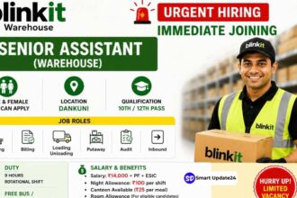 Blinkit Warehouse Recruitment 2026 Immediate Joining for Senior Assistant Posts in Dankuni